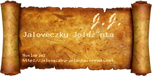 Jaloveczky Jolánta névjegykártya